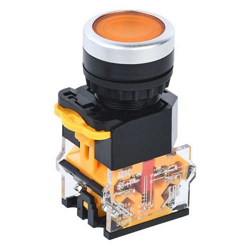 Кнопка D8-11 Ø22мм 1з+1р желтая ИЭК