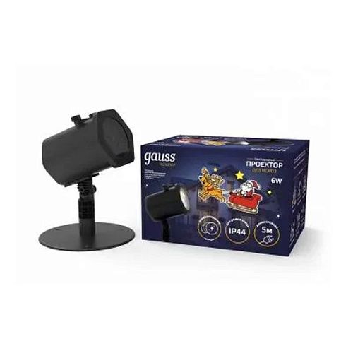 Проектор светодиодный Дед Мороз анимированная картинка IP44 Holiday GAUSS