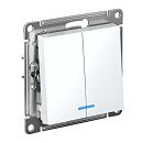 Выключатель 2кл с подсветкой схема 5а 10АХ (белый) ATLASDESIGN SE