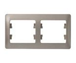 Рамка 2 поста горизонтальная (титан) GLOSSA SE