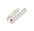 Удлинитель 6 гнезда с индикацией с з/к 5.0м (белый) MAKEL