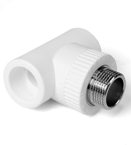 Тройник PP-R комбинированный НР 25-1/2" (белый) PROAQUA