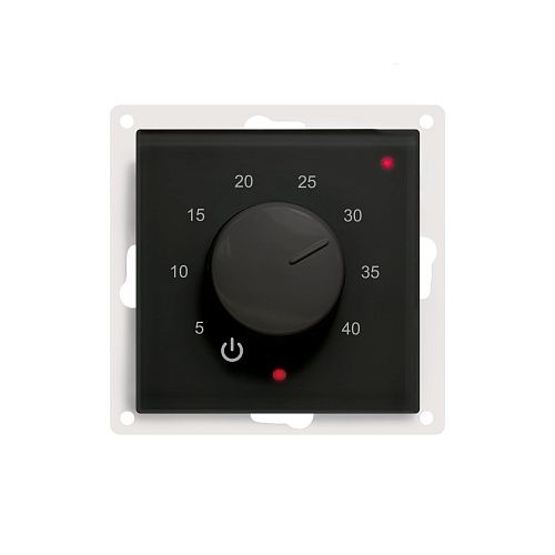 Регулятор температуры ТР-03 в рамки Атлас Дизайн (черный) Эрголайт