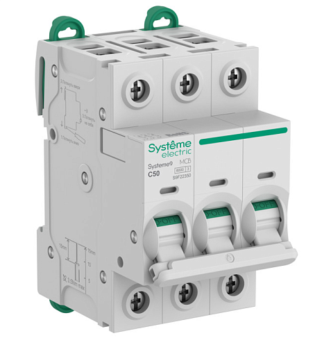 Автоматический выключатель 3п С50 6.0kA 400В (АВ) Systeme9 SE (S9F22350)