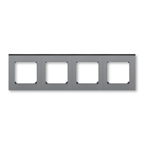 Рамка 4 поста (сталь/дымчатый чёрный) Levit ABB