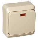 Переключатель ОУ 1кл с подсветкой (кремовый) ЭТЮД SE