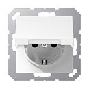 Розетка с заземлением с крышкой безвинтовой зажим (белый) ECO Profi JUNG Розетка с заземлением с крышкой безвинтовой зажим (белый) ECO Profi JUNG