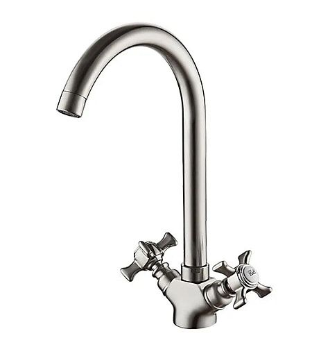 Смеситель кухня LEDEME гайка керамика литой излив L4311A-2 сатин цинк (Гарантия 1 год)