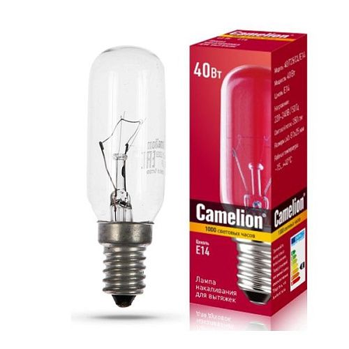 Лампа накаливания для вытяжки мини MIC 40/T25/CL/E14 40Вт 350Лм E14 Camelion
