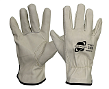 Перчатки цельнокожанные из КРС белой А кл резинка.  Arcticus арт.2409 (р.10)