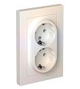 Розетка 2-я с заземлением 16А в сборе (жемчуг) ATLASDESIGN SE