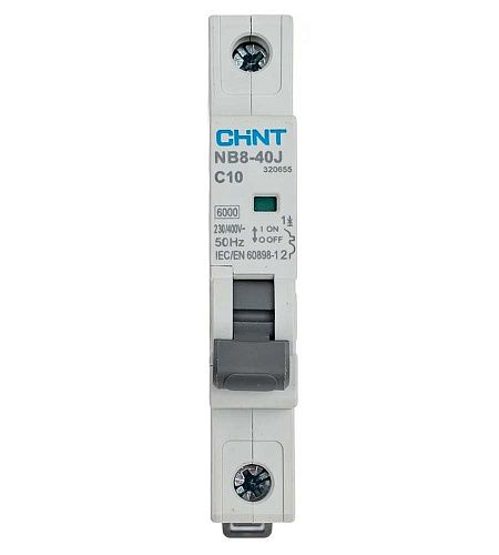 Автоматический выключатель 1п C10 6кА NB8-40J (R) CHINT (320655) NEW!