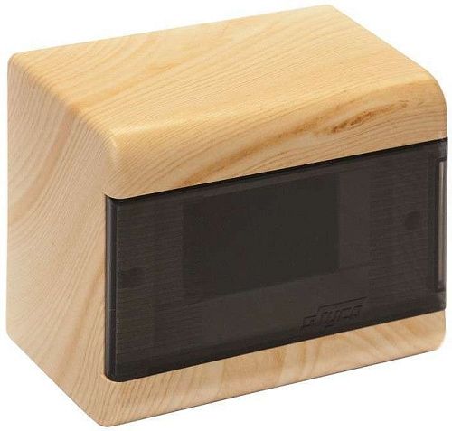 Бокс навесной 6 мод. 160х132х93мм с N/PE-6/0 прозрачная дверь IP40 (сосна на светлой основе) ТУСО Ruvinil (68026-27М)