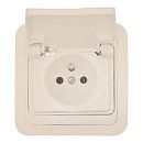 Розетка СУ с защитной крышкой без вставки (крем) Mimoza MAKEL