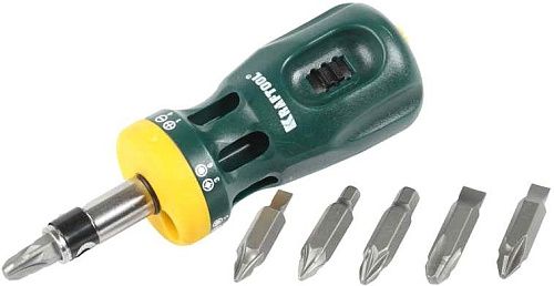 Набор мини-отвертка ревесивная с битами 12в1 KRAFTOOL (26161-H13)