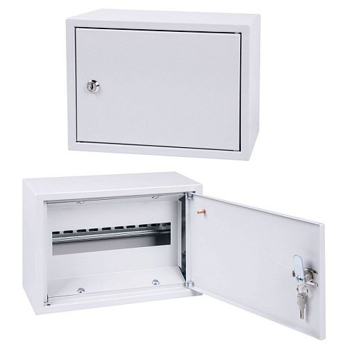 Щит распределительный навесной ЩРН-12 замок 1дверь 1ряд 220х300х125мм без сальников Øотв.32мм IP31 MECAS