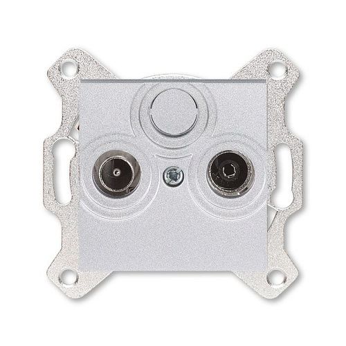 Розетка TV-R проходная 7дБ (серебро) Levit ABB