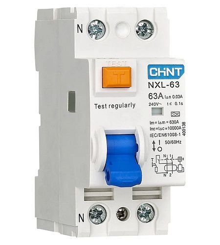 Устройство защитного отключения 2п 63А 30мА тип A AX 6кА NXL-63 (R) CHINT (399946)