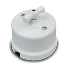 Выключатель 2кл поворотный керамика (белый) Лизетта BIRONI