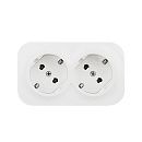 Розеточный блок с предварительным подключением 2x2К+З со шторкам (белый) IP20 Quteo (новый механизм) Legrand/Daccord (78