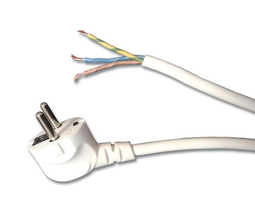 Шнур с вилкой ПВС 3х1.5 2.2м (белый)