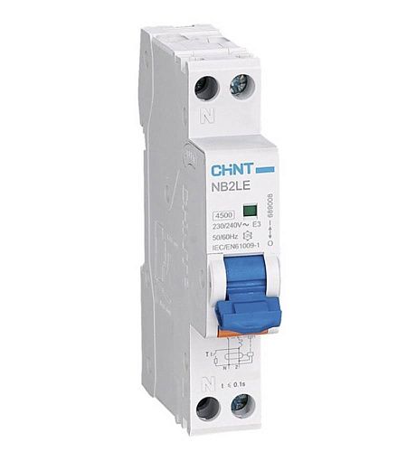 Дифференциальный автоматический выключатель 1п+N С20 30мА 6кА 1 мод электрон. тип AС CHINT (NB2LE (R)) 