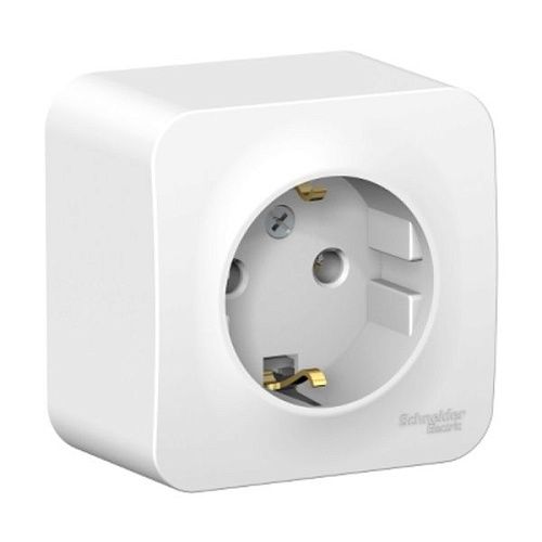 Розетка ОУ с заземлением с изолирующей пластиной (белый) BLANCA SE