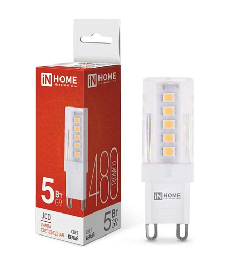 Лампа светодиодная капсула LED-JC 5Вт 4000K 480Лм G9 IN HOME