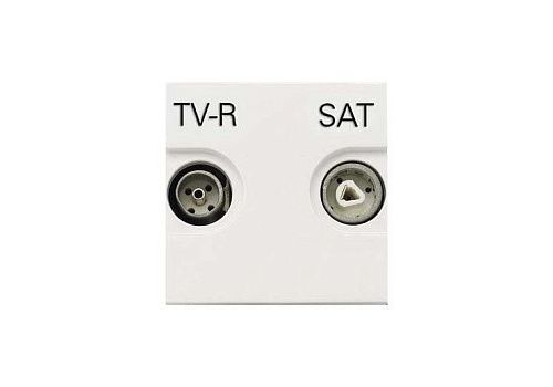 Розетка TV-R/SAT 2-модульная одиночная с накладкой N2251.3 BL (альпийский белый) Zenit ABB