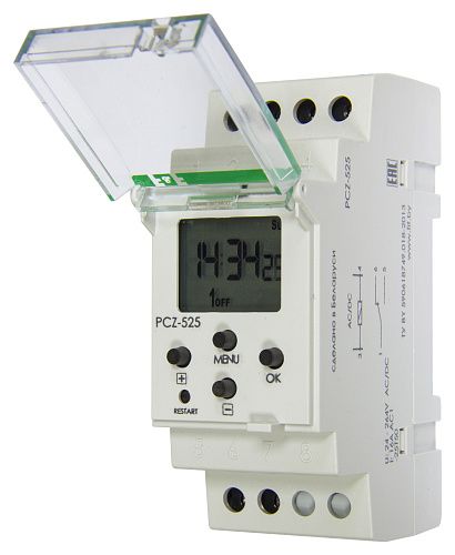 Реле времени астрономическое одноканальное PCZ-525 16А функция ночного перерыва F&F