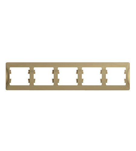 Рамка 5 постов горизонтальная (титан) GLOSSA SE