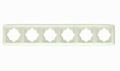 Рамка 6 постов горизонтальная (белый) Carmen VI-KO