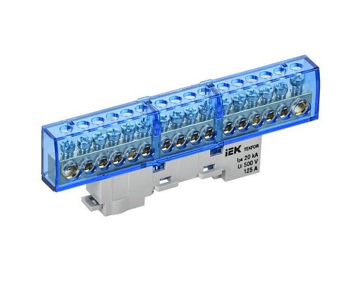 TEKFOR Шина N "ноль" (16 отв.) изол. на унив. держ. 8х12-16-С IEK