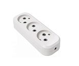 Колодка ОУ 3 гнезда б/з IP20 (белый) АБС-пластик UNIVersal