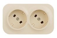 Розеточный блок с предварительным подключением 2x2К без шторок  (сл.кость) IP20 Quteo (новый механизм) Legrand/Daccord (