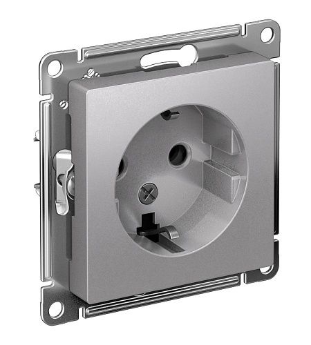 Розетка с заземлением 16А (алюминий) ATLASDESIGN SE