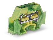 Клемма 2-проводная MINI с боковым подключением пружинная 4мм2 (желто-зеленый) WAGO (262-307)