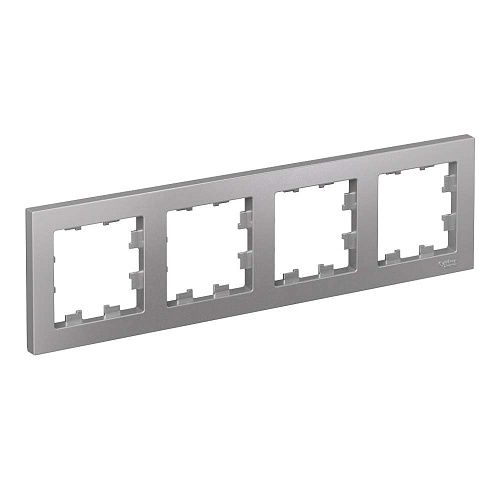 Рамка 4 поста универсальная (алюминий) ATLASDESIGN SE