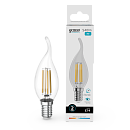 Лампа светодиодная свеча на ветру  8Вт 4100К 540Лм Е14 GAUSS Filament Elementary