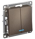 Выключатель 2кл с подсветкой сх.5а. 10АХ (мокко) ATLASDESIGN SE