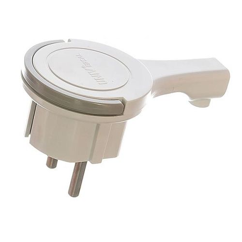 Вилка-невидимка с з/к 16А 220В IP20 еврослот (белый) UNIVersal