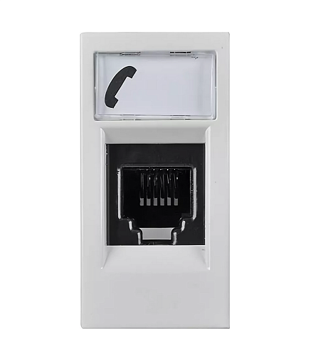 Розетка TF RJ12 1-модульная 6 контактов N2117.6 BL (альпийский белый) Zenit ABB