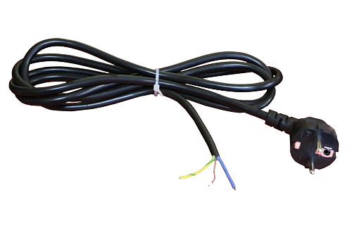 Шнур с вилкой ПВС-ВП 3х1.5 5.0м (черный)