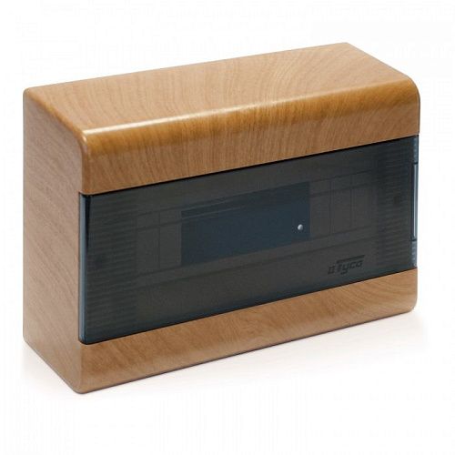 Бокс навесной 12 мод. 280х190х93мм с N/PE-12/0 прозрачная дверь IP40 (бук на светлой основе) ТУСО Ruvinil (68012-38М)