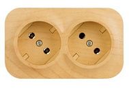 Розеточный блок с предварительным подключением 2x2К без шторок (сосна) IP20 Quteo (новый механизм) Legrand/Daccord (7822
