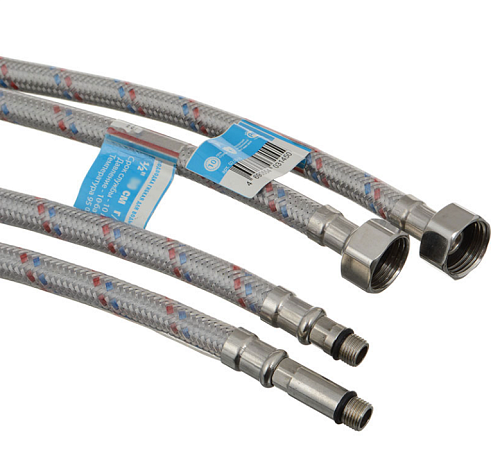 Подводка для смесителя (пара)   80 см 1/2"хМ10 (нерж. сталь) с ПВХ покрытием TР-сантехника 02.015-80