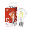 Лампа светодиодная ЛОН LED-A60-deco A60 13Вт 4000К 1370Лм Е27 Filament прозрачная IN HOME