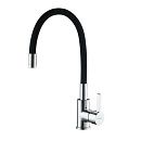 Смеситель для кухни гибкий шланг чёрный/хром LEDEME L4898-2 (808289) (Гарантия 5 лет)