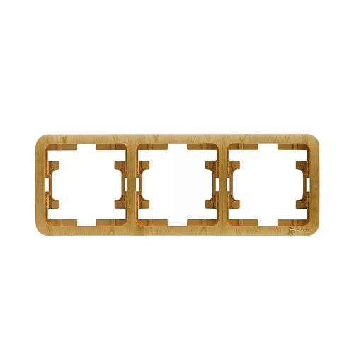 Рамка 3 поста горизонтальная (дуб) Mimoza star Mese MAKEL