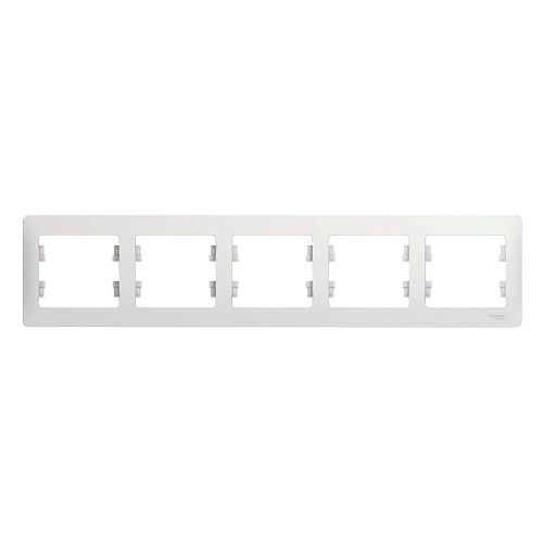Рамка 5 постов горизонтальная (белый) GLOSSA SE